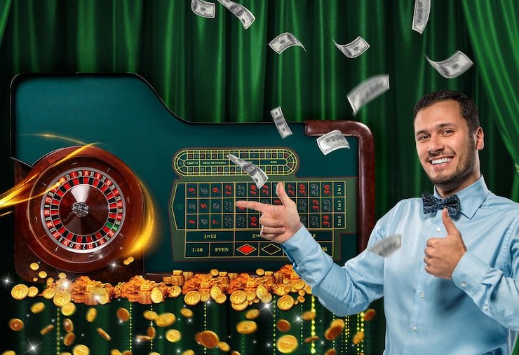 Wolf Gold slot game interface on tabel togel mobile showing reels, wolf and moon symbols, and spin button